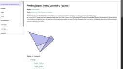 Screenshot of Folding paper, doing geometry figures