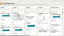 Screenshot of Shared maths quizzes