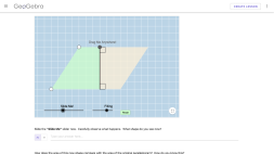 Screenshot of Area of a parallelogram