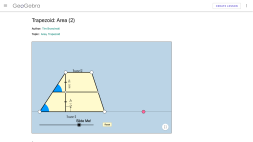 Screenshot of Area of a trapezium from a parallelogram