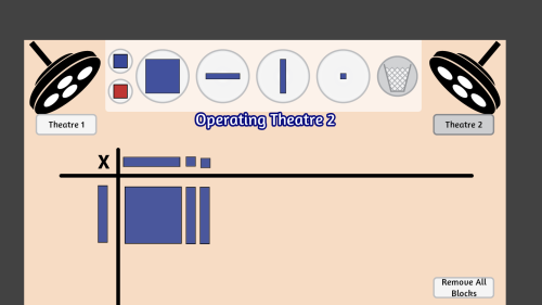 Screenshot of Algebra Tiles operating theatre
