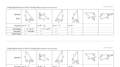 Preview of Right-angled triangle trigonometry - faded worked examples