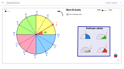 Screenshot of Split angles in the unit circle