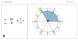 Screenshot of Unit circle and simplified angles