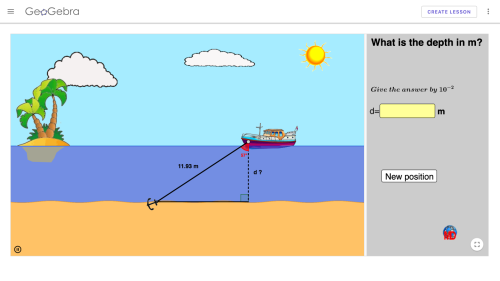 Screenshot of Applied trigonometry - boat anchor
