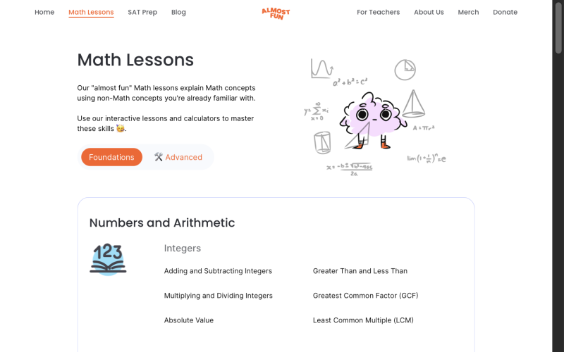 Almost Fun Lessons Mathslinks