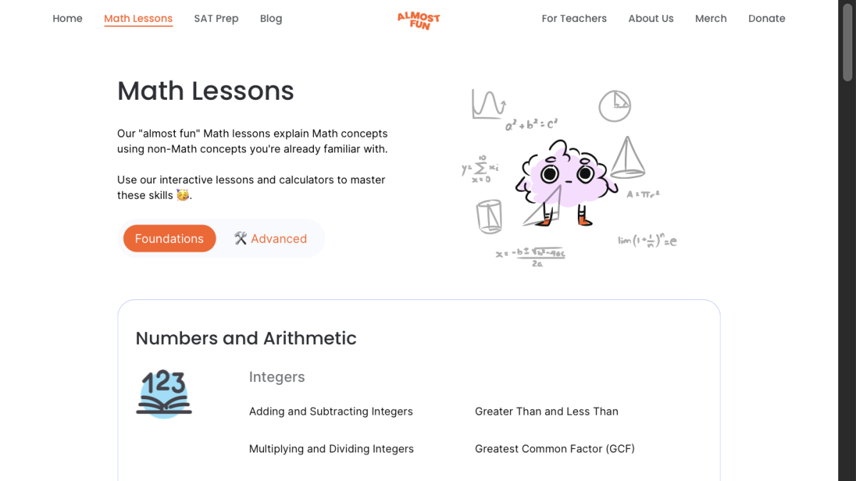 Screenshot of Almost Fun - Lessons