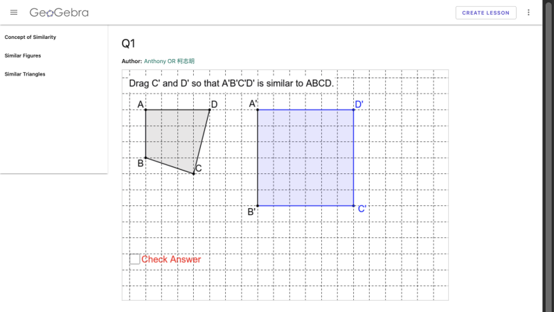 Screenshot of Concept of Similarity