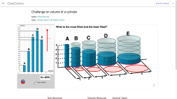 Screenshot of Challenge on volume of a cylinder