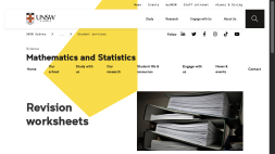 Screenshot of Revision worksheets - UNSW Mathematics and Statistics