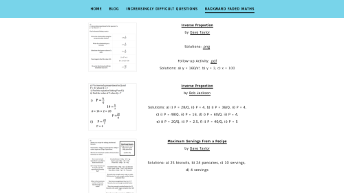 Screenshot of Backward faded maths