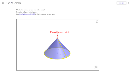 Screenshot of Curved Surface Area of Cones
