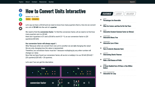 Screenshot of How to Convert Units