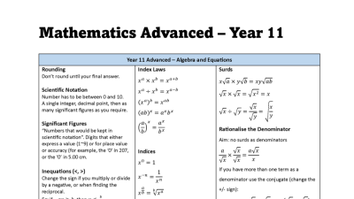 Preview of Advanced / Extension 1 Formula book