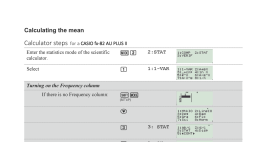 Preview of Calculator steps for statistics on a Casio fx-82 AU Plus II