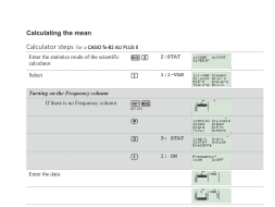 Preview of Calculator steps for statistics on a Casio fx-82 AU Plus II