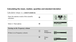 Preview of Calculator steps for statistics on a Casio fx8200 AU