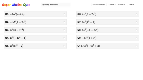 Screenshot of Super Maths Quiz