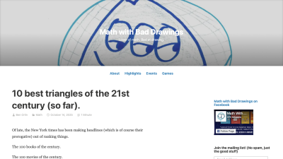 Screenshot of 10 best triangles of the 21st century (so far)