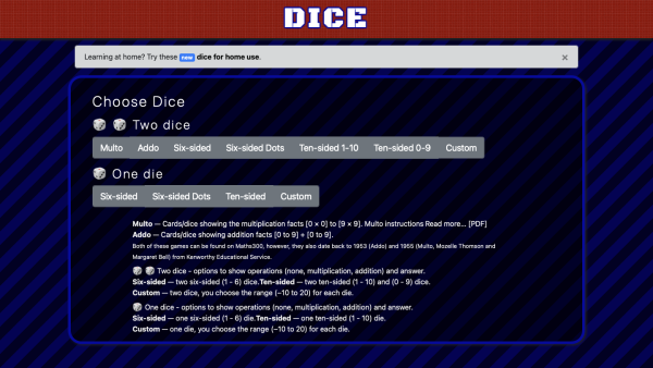 Screenshot of Dice
