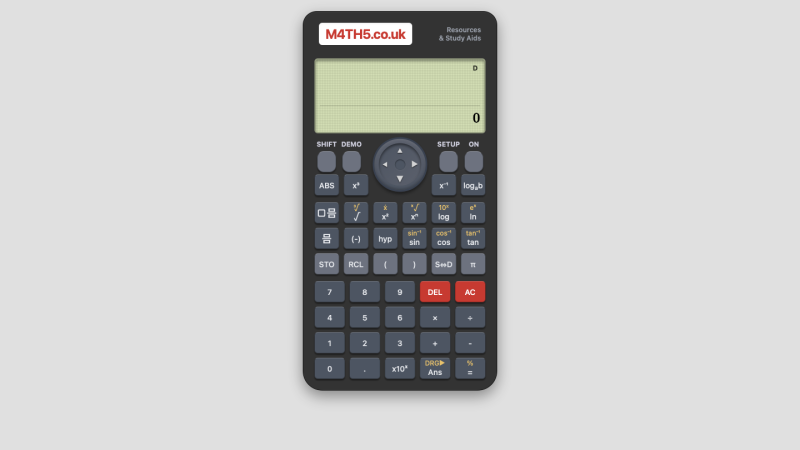 Screenshot of M4TH5 GCSE Calculator Emulator