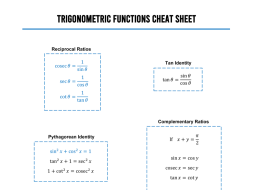 Preview of Trig cheat sheets