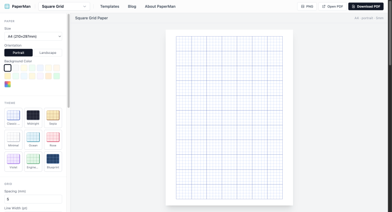 Printable Graph Paper Generator - MathsLinks