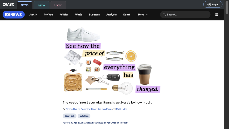 Screenshot of See how the price of everything has changed