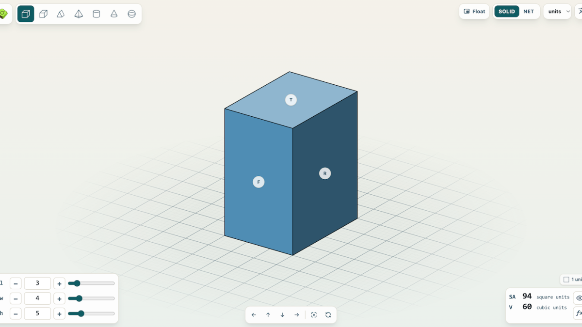 Screenshot of Geometric Solids