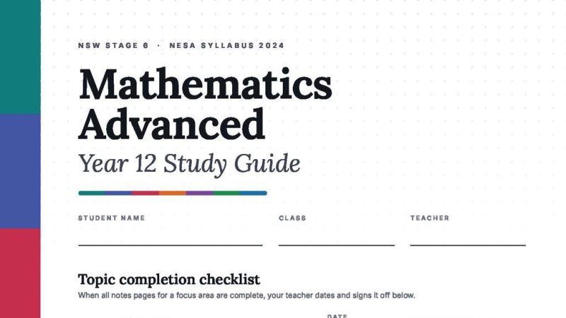 Preview of Stage 6 Study Guides - NSW HSC