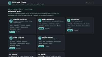 Screenshot of Extension 2 Labs