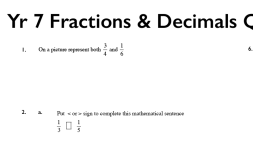 Preview of Yr 7 Fractions & Decimals ABQuiz