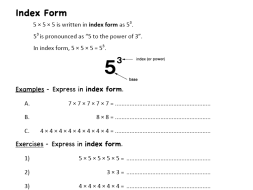 Preview of Numerical Indices