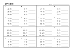 Preview of Expansion infinite worksheet