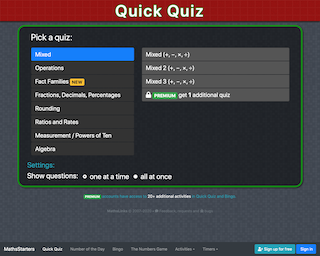 Screenshot of Quick Quiz